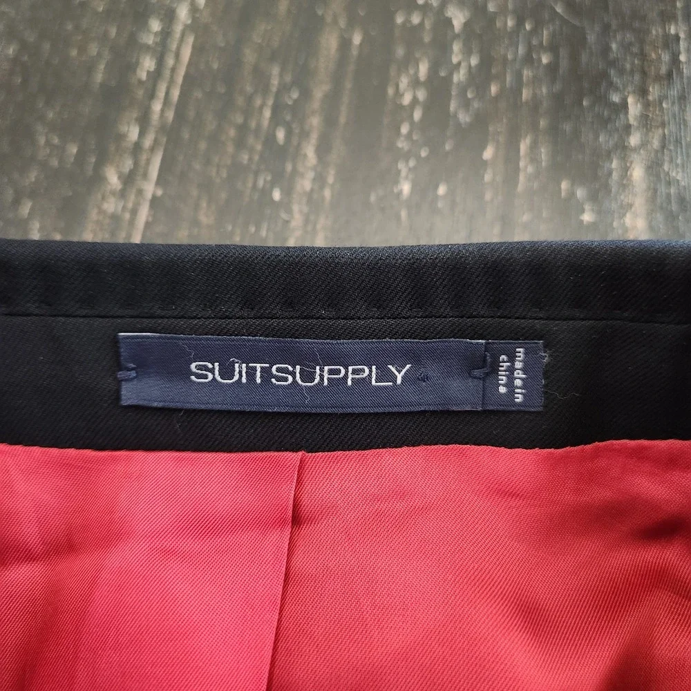 Suitsupply Sienna Blazer Black Vitale Barberis Canonico Super 150s Wool Mens 42S